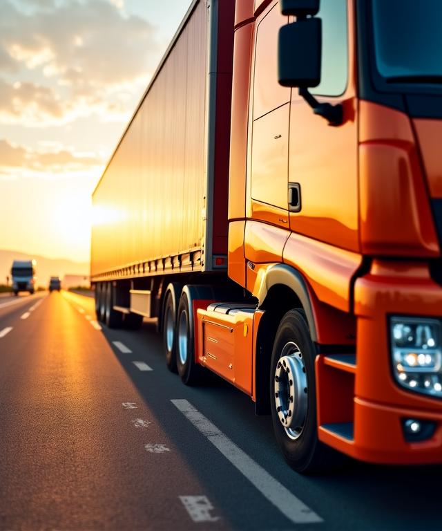 A modern delivery truck during transit representing logistics efficiency